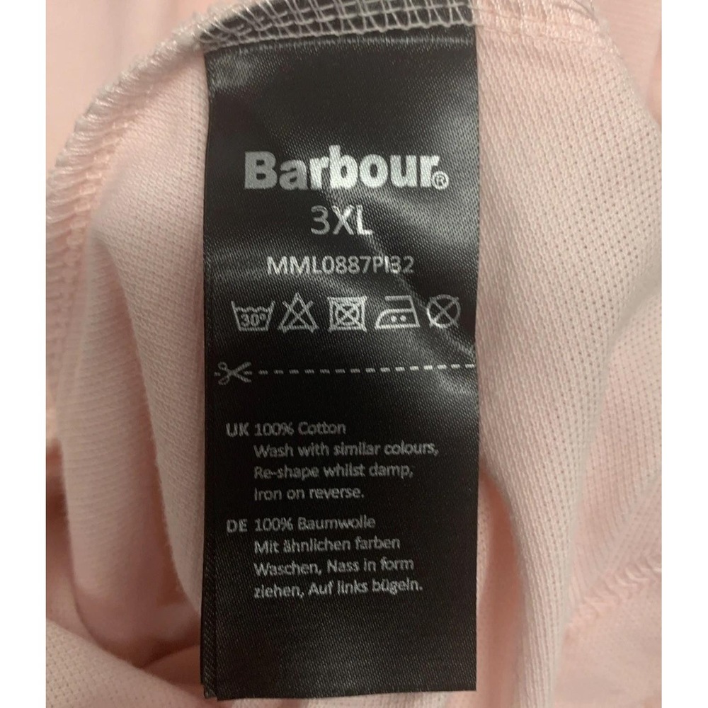 Barbour Silsden Loch Pink Short Sleeve Polo Shirt Mens Sz 3XL Crest Logo Preppy - Picture 8 of 10